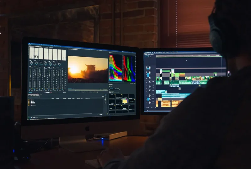 CCSL specialist working at film editing suite creating continuity spotting list