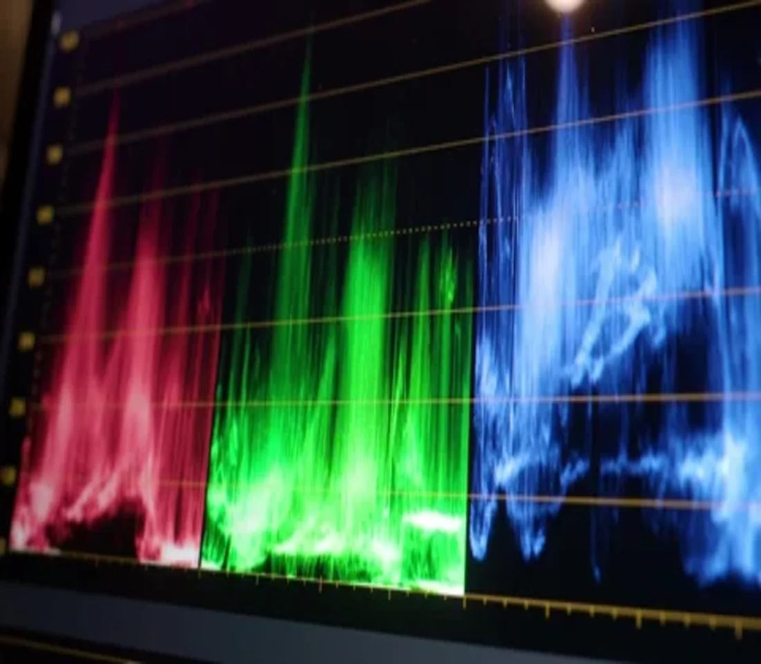 Professional film color grading monitor representing Apple TV Plus strict technical delivery standards