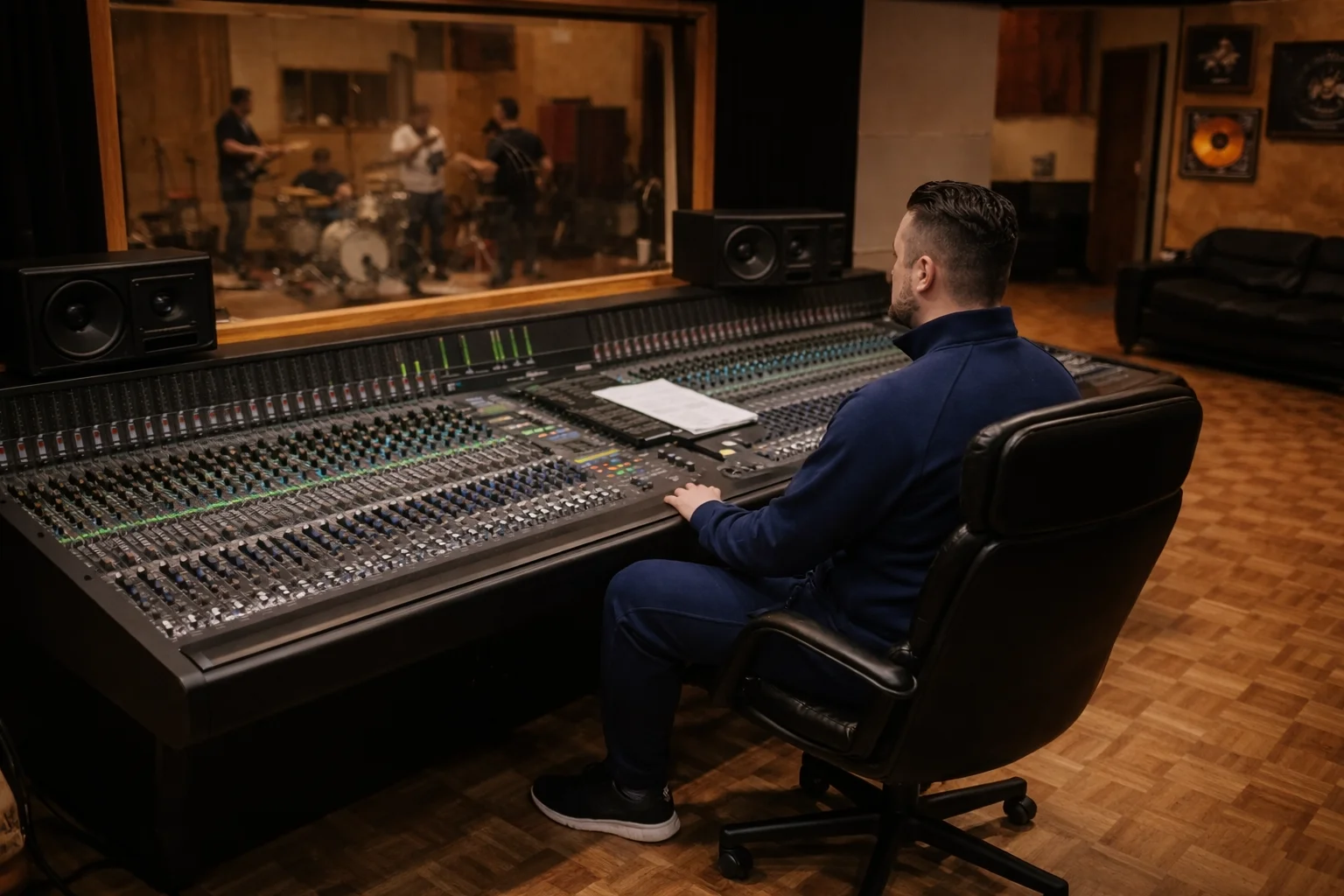 Philip Kotur working at Systems Two studio on post-production documentation