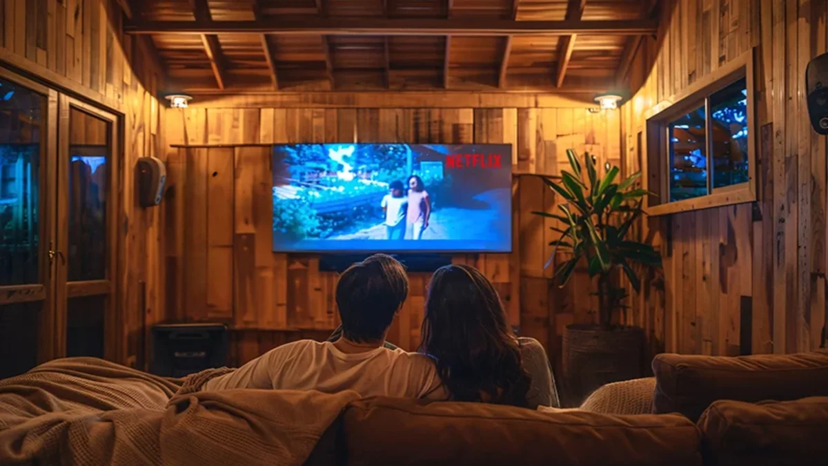 Watching a Netflix movie at home representing CCSL delivery requirements for streaming platform quality control